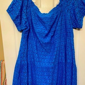Pretty Blue Eyelet Dress